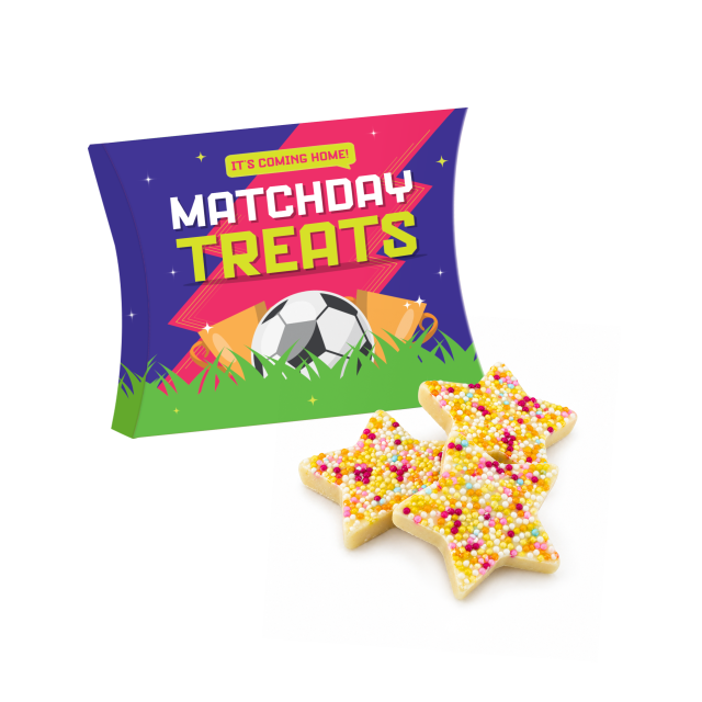 Matchday Treats – Eco Large Pouch Box – White Choc Jazzie Stars